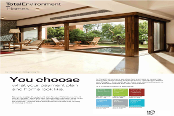 Choose your own payment plan for booking home at Total Environment Properties in Bangalore